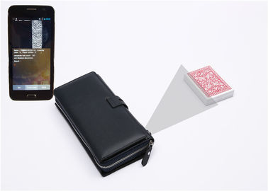 Macchina fotografica di cuoio della mazza del portafoglio della chiusura lampo per l'esplorazione delle carte contrassegnate dei codici a barre invisibili